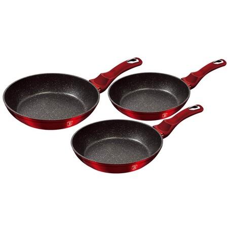 Berlinger Haus Bazar Jgo_de_Sarten_Metallic_3_pcs_Line_Burgundy_Edition
