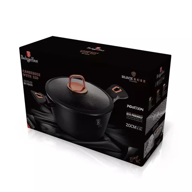 Berlinger Haus Bazar Cacerola_c/tapa_24_cm_Black_Rose_Collection