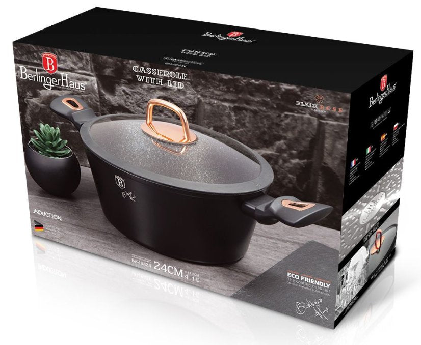 Berlinger Haus Bazar Cacerola_c/tapa_28_cm_Black_Rose_Collection