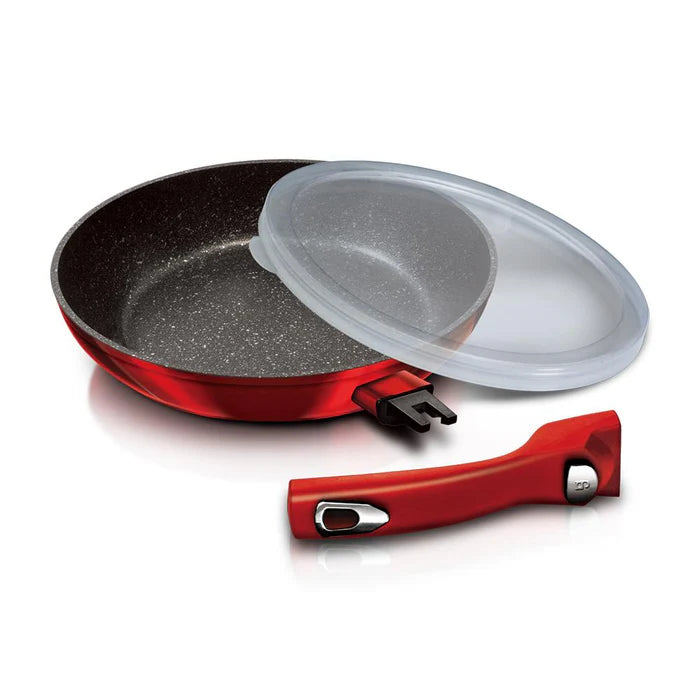 Berlinger Haus Bazar Sarten honda con tapa 24 cm Metalica  Edicion Burgundy