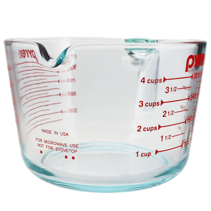 0Pyrex Prepware 1L Medidor Cup- Red Graphics- Clear