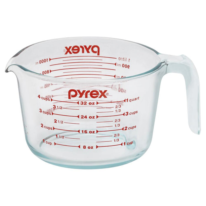 0Pyrex Prepware 1L Medidor Cup- Red Graphics- Clear