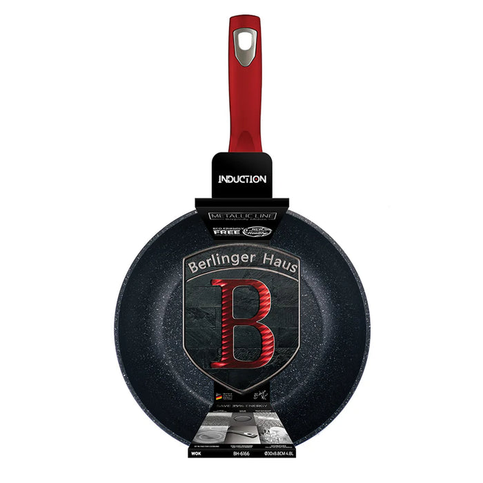 Berlinger Haus Bazar Wok 30 cm  Metalica Edicion Burgundy