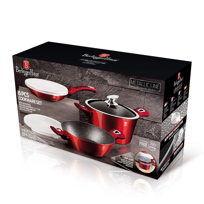 Berlinger Haus Bazar Bateria de cocina de 6 piezas Metalica  Edicion Burgundy