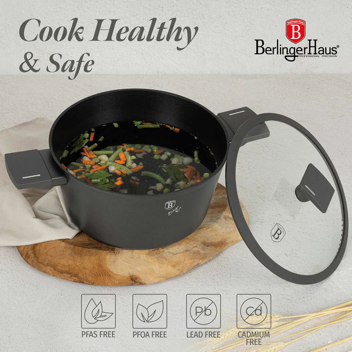 Berlinger Haus Bazar Cacerola_c/tapa_24_cm_Anthracite_Collection