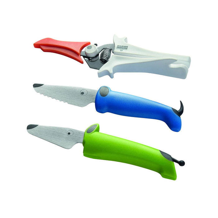 Esstl. Set Par.  3", Serrated 3", Snips (blu/grn)