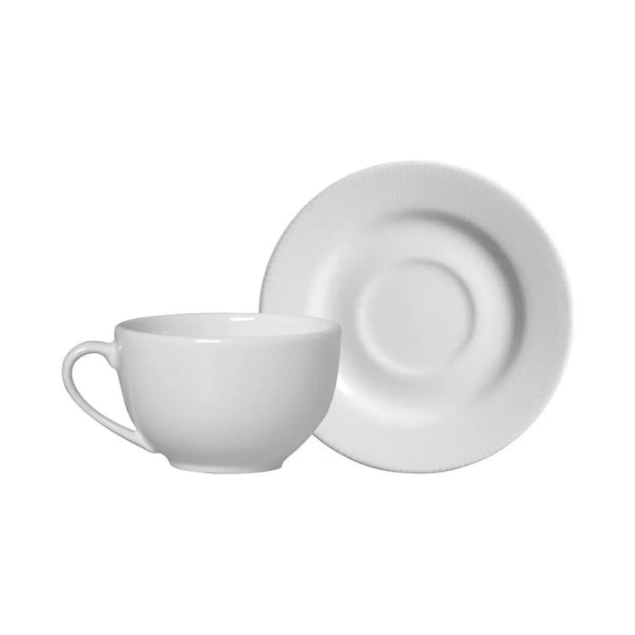 Alleanza Bazar Taza de Te con Platito Vajilla Plissan Hotel 250ml Blanco
