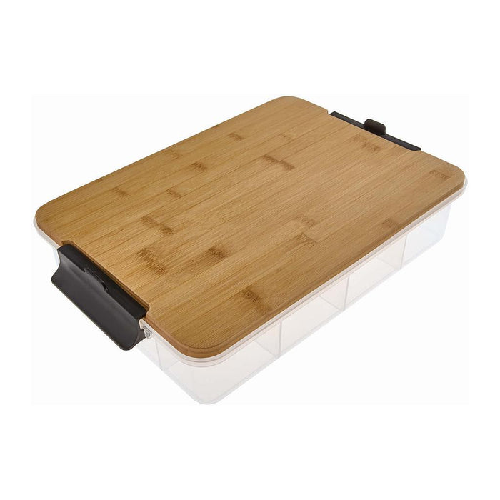Farberware Bazar Tabla De Picar De Bamboo Con Caja De Snak 30X40.5Cm