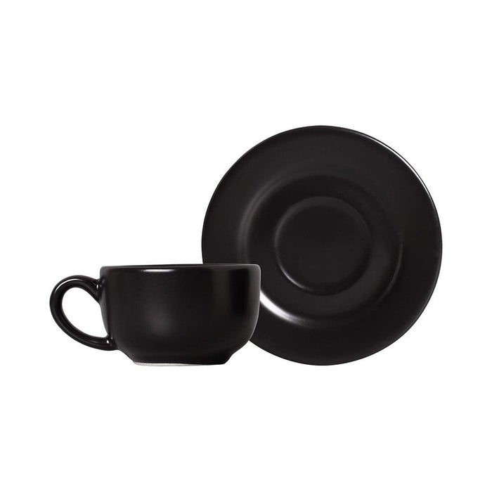 7908199427604 ALLEANZA BAZAR TAZA DE CAFE CON PLATILLO NEGRO MATTE ALT. 5 CMVOL. 85 ML
