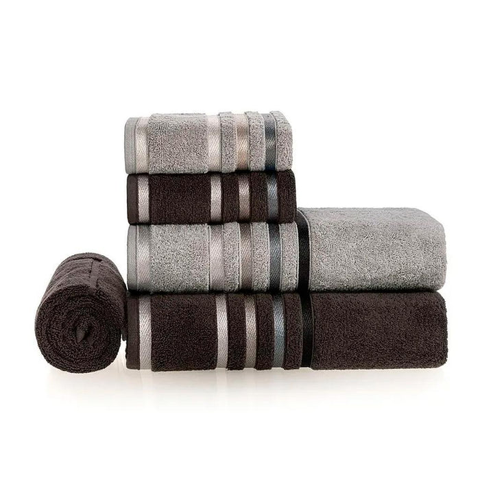 7890254798388 KARSTEN BLANQUERIA JUEGO DE BANHO 5PZ LUMINA 86X150 MINERAL/CARBONO