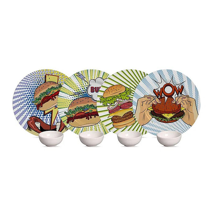Alleanza Bazar Kit 8 pzs con Mini Salsera Burguer Collection