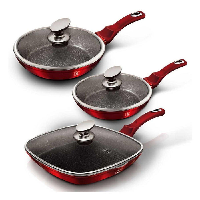 Berlinger Haus Bazar Juego de sartenes 6 piezas Metalica  Edicion Burgundy