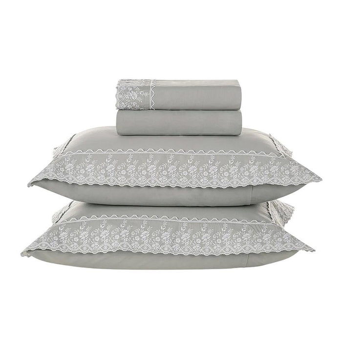 Karsten Blanqueria Juego Sabana Cama Antonia 240X250 Mineral C/Blanco