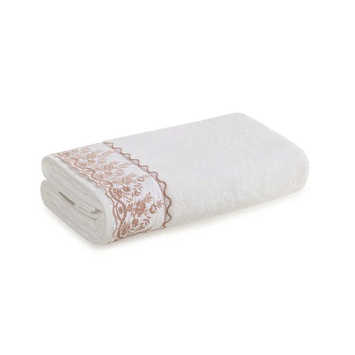 7909156982808 KARSTEN TOALLA DE ROSTRO ANTONIA 48X80 BLANCO/ROSA