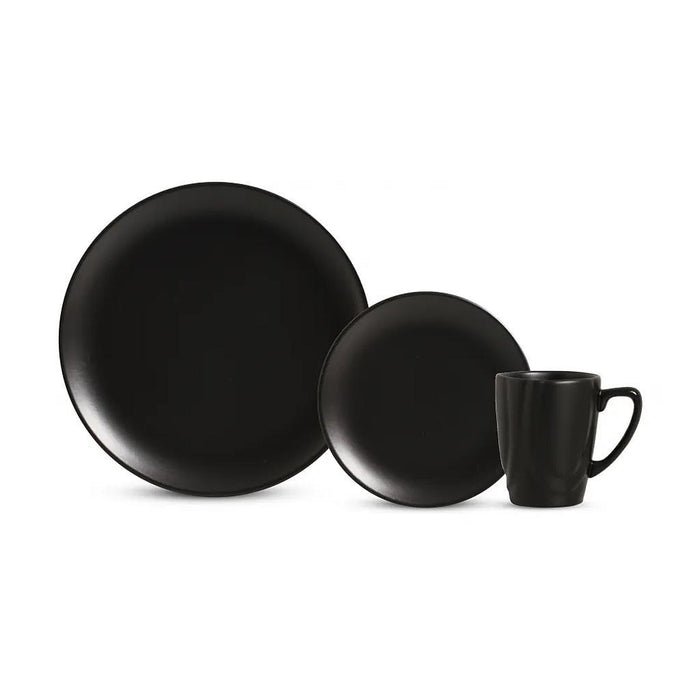 Alleanza Bazar Juego de Vajilla de de 12 pzs c/Taza Mug Negro Matte