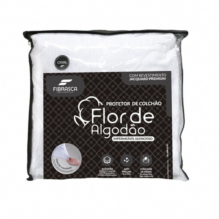 Fibrasca Protector De Colchon Flor De Algodon Impermeable 90X190 Cm