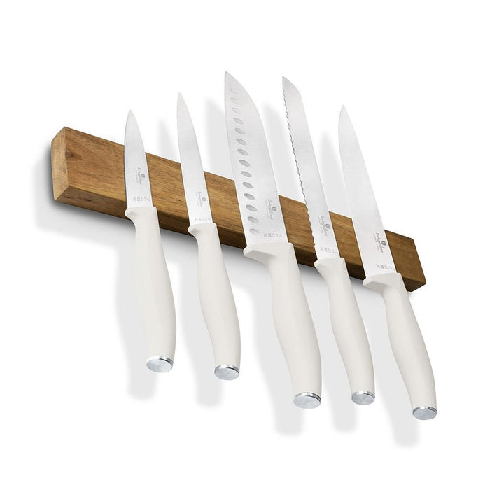 Berlinger Haus Bazar Jgo de Cuchillos c/colgador de madera 6 pcs cream