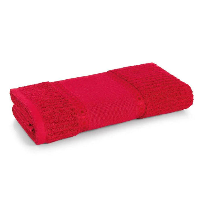 7909156584040 KARSTEN TOALLA VISITA PASSA FITAS I 30X50 ROJO