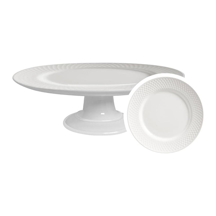 Alleanza Bazar Base para Torta Vajilla Split  White Hotel 34cm Blanco