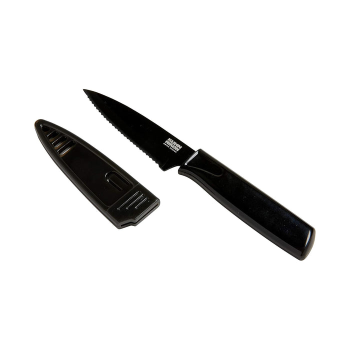 Serrated Paring Knife Colori® 4” (black)