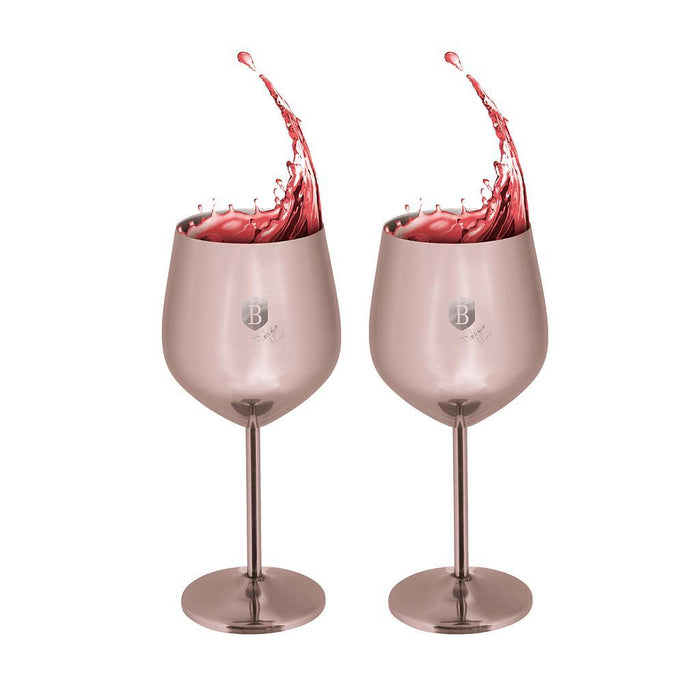 Berlinger Haus Bazar 2 Pcs Jgo De Copas De Metal Rose Gold
