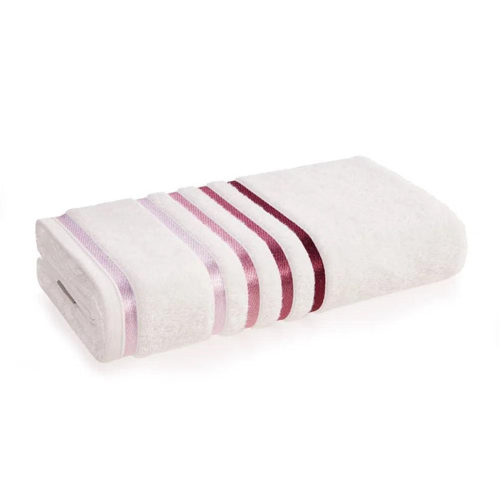 7909156675274 KARSTEN TOALLA BANO LUMINA 70X140 BLANCO/ROSA