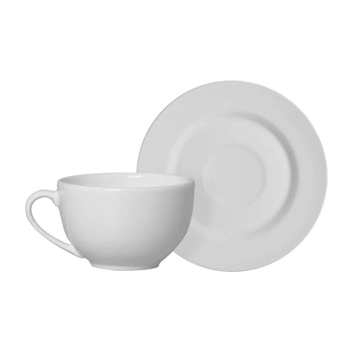Alleanza Bazar Taza de Te con Platito Vajilla Blanco Hotel 250ml Blanco