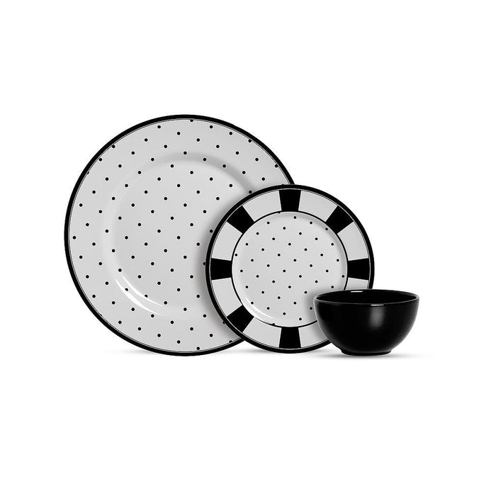 Alleanza Juego 12 Pz Petit Pois C/ Bowl Preto Absoluto Caixa 1da Classific.