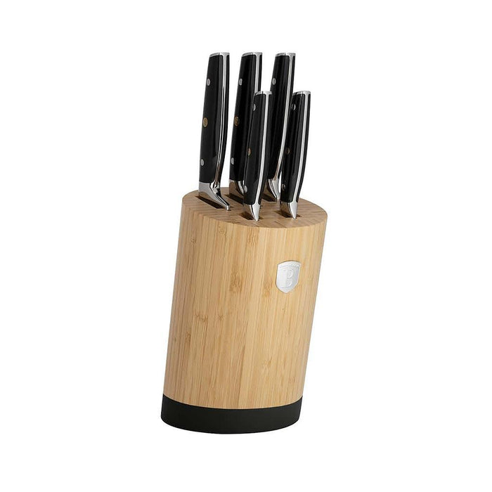 5999108489280 Berlinger Haus Bazar 6 Pcs Jgo Cuchillos C/ Base Madera Black