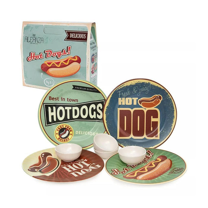 7908199444465 ALLEANZA BAZAR KIT 8 PZS CON MINI SALSERA COLECCION HOT DOG MATTE