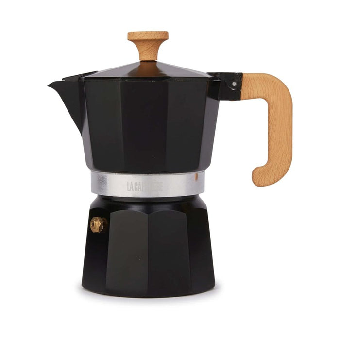 La Cafeterie Bazar Cafetera Expresso de Aluminio 3 Tazas Black Caja de Regalo