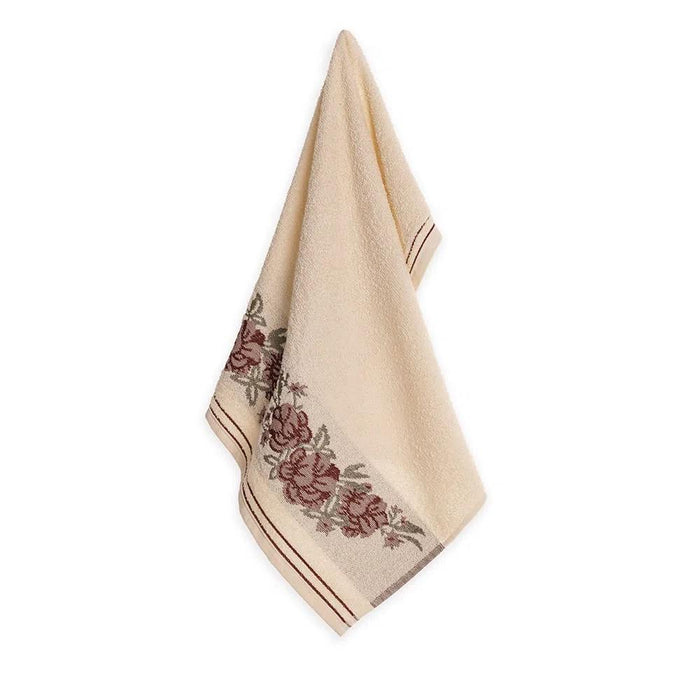 7909156833926 KARSTEN TOALLA ROSTRO GARDENIA 48X70 NATURAL/ROJO