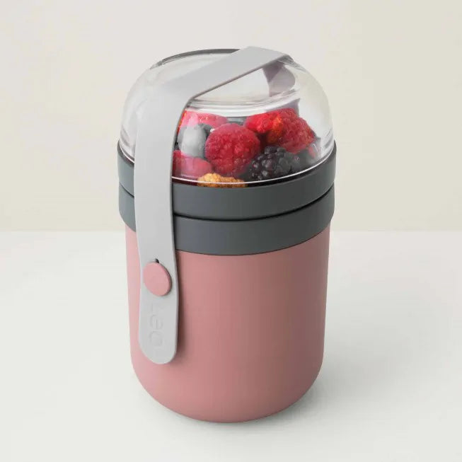 Berghoff Bazar Hogar Lonchera_doble rosa_15.5cm